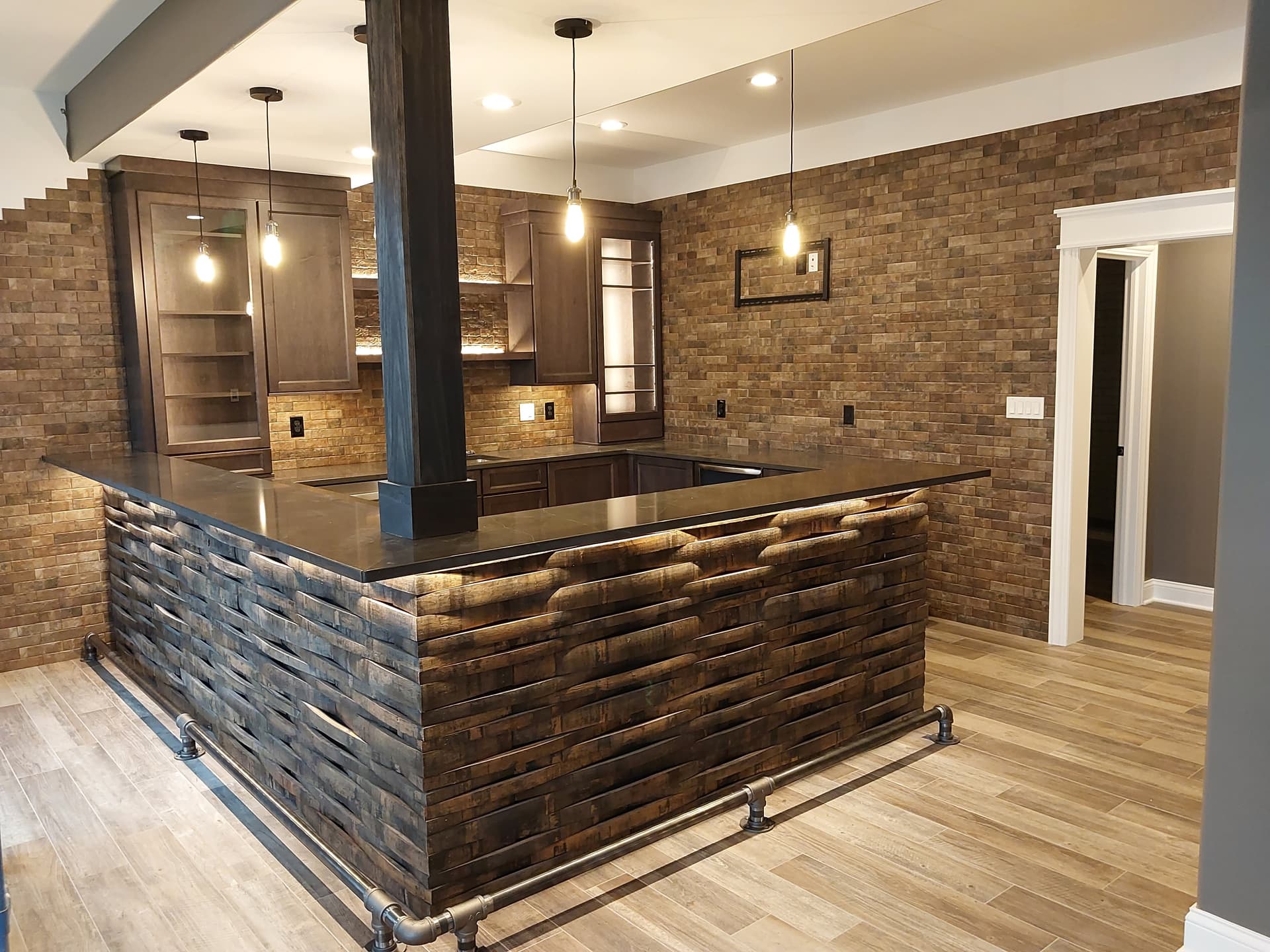 Whiskey Barrel Staves Bar by SPK Homes, Schererville, IN, photo 8