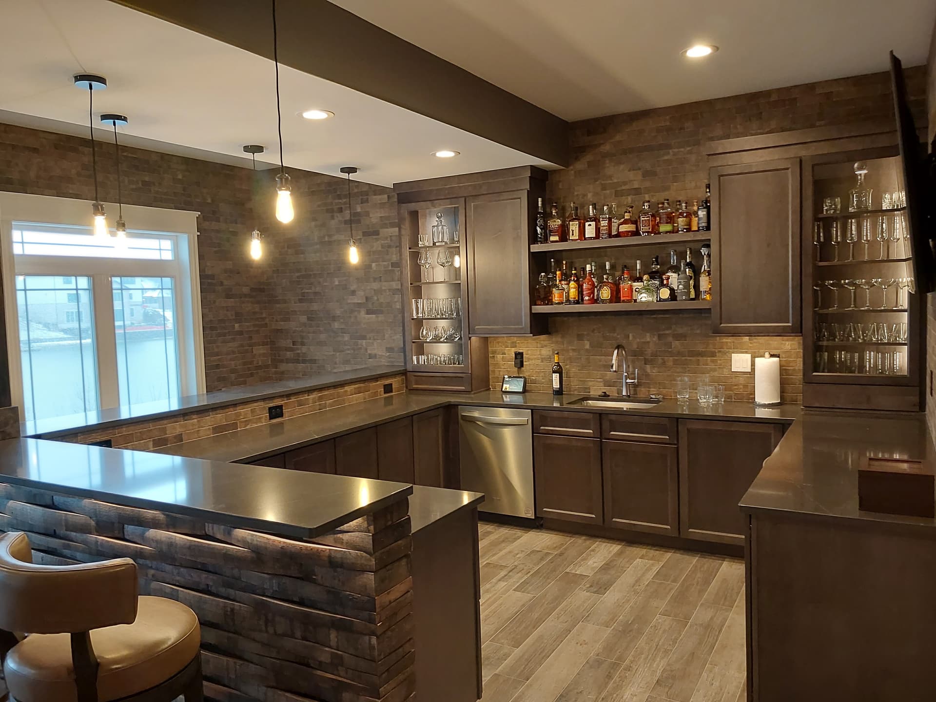 Whiskey Barrel Staves Bar by SPK Homes, Schererville, IN, photo 3