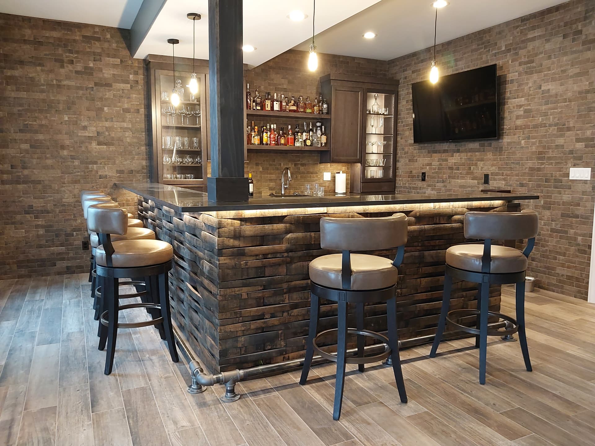 Whiskey Barrel Staves Bar by SPK Homes, Schererville, IN, photo 4