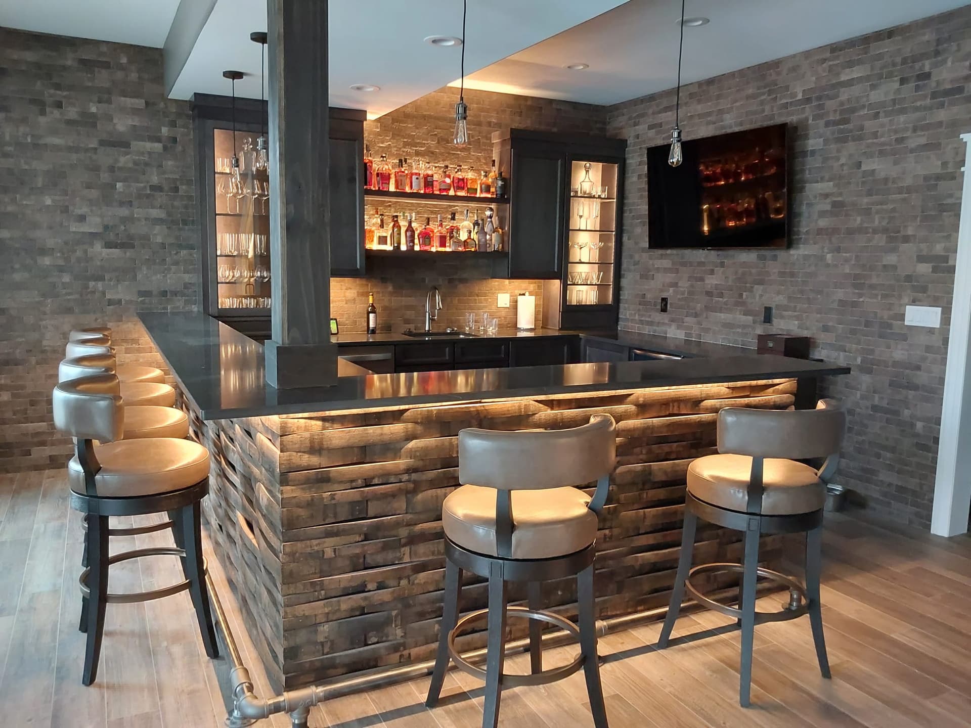 Handcrafted Whiskey Stave Bars