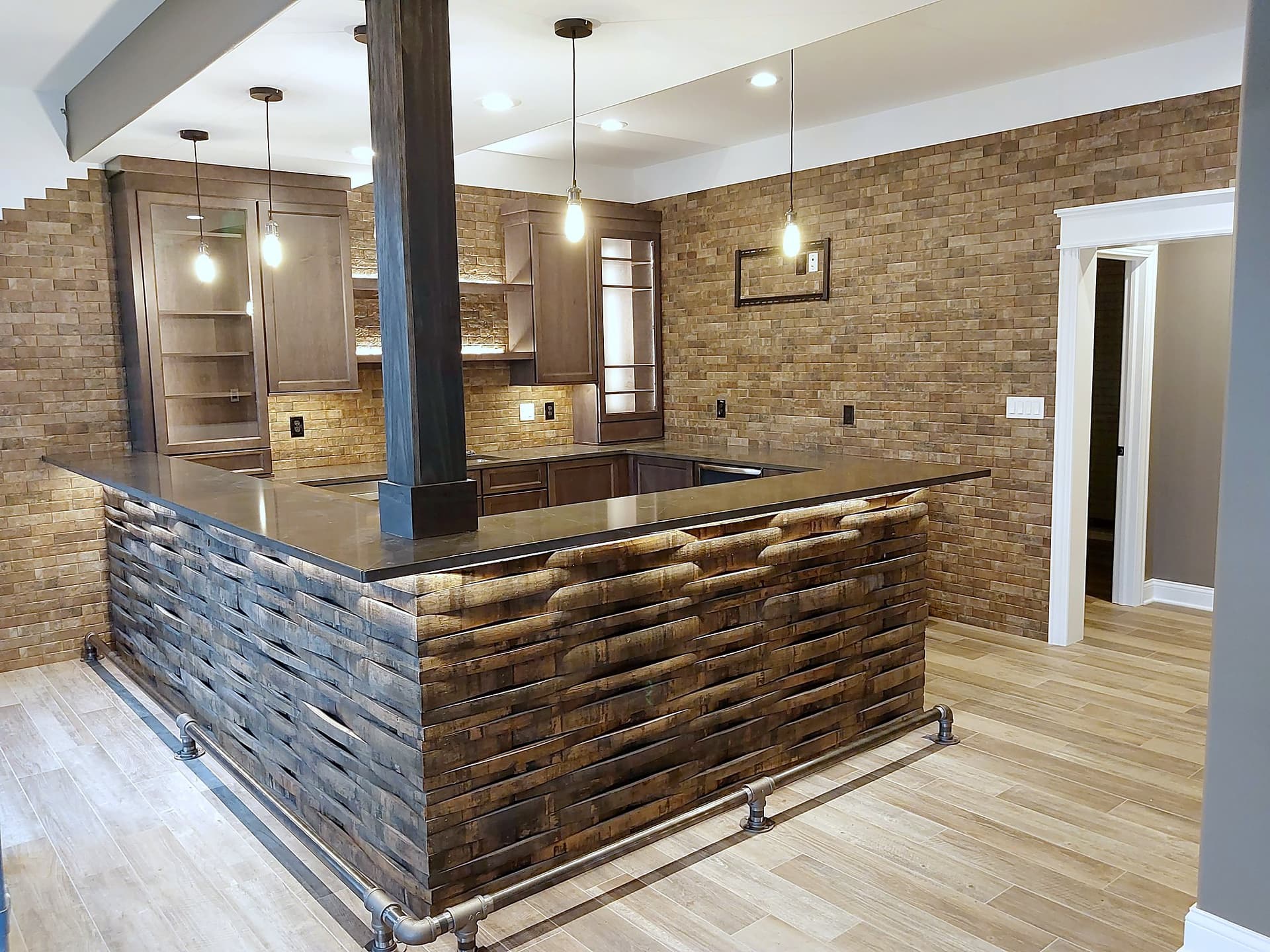 Whiskey Barrel Staves Bar by SPK Homes, Schererville, IN, photo 2
